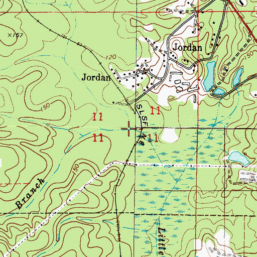Topographic Map of Cypress Pond Branch, AL