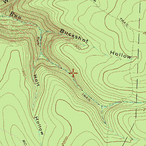 Topographic Map of Bougher Run Trail, PA