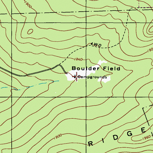 Topographic Map of Boulder Field, PA