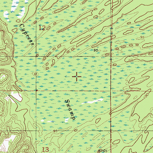 Topographic Map of Cypress Swamp, AL
