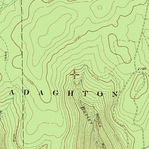 Topographic Map of Bovier Run Trail, PA