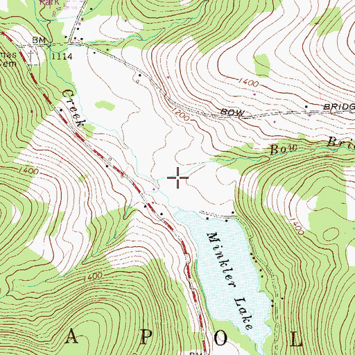 Topographic Map of Bow Bridge Creek, PA