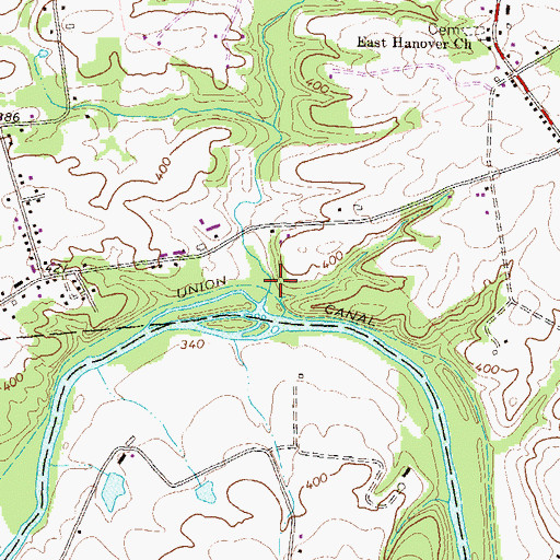 Topographic Map of Bow Creek, PA