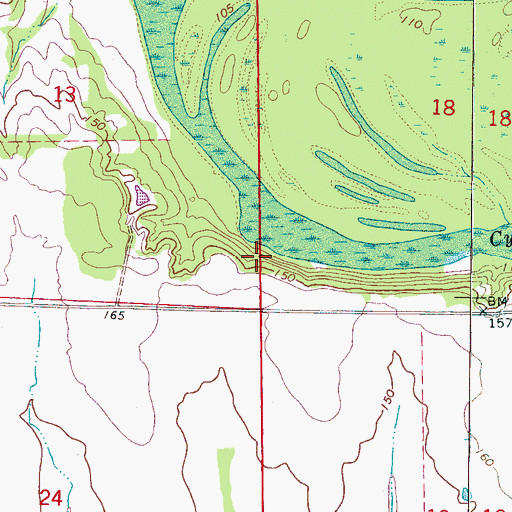 Topographic Map of Cypress Swamp, AL