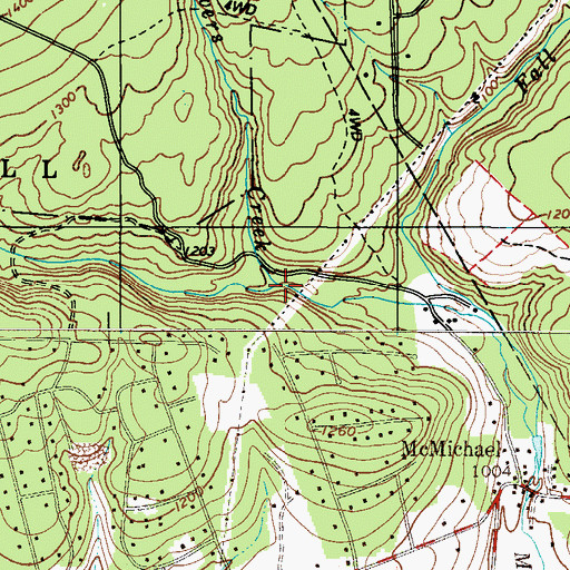 Topographic Map of Bowers Creek, PA