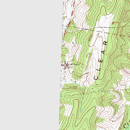 Topographic Map of Bowman Cemetery, PA