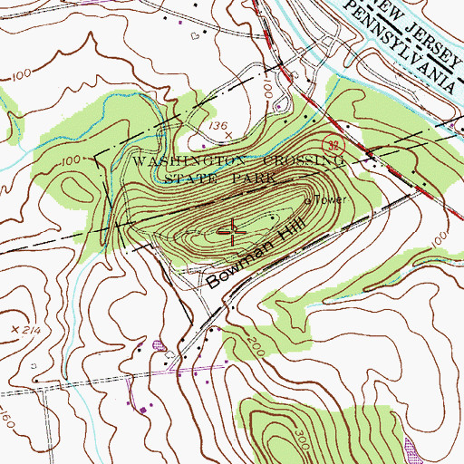 Topographic Map of Bowman Hill, PA