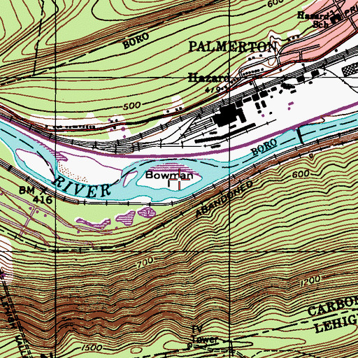 Topographic Map of Bowman Island, PA