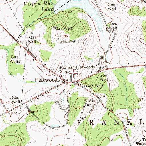 Topographic Map of Bowman - Flatwoods Cemetery, PA