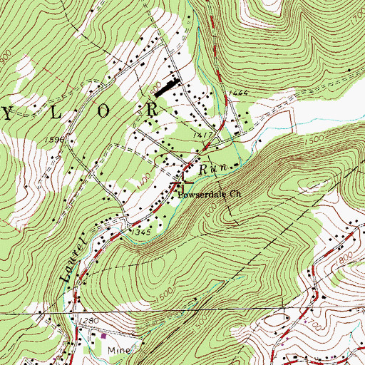 Topographic Map of Bowserdale Church, PA
