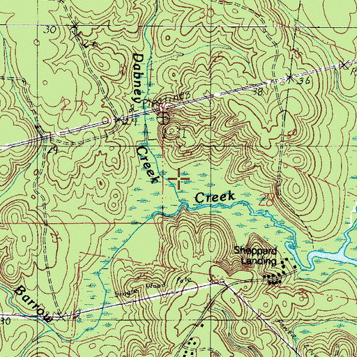 Topographic Map of Dabney Creek, AL