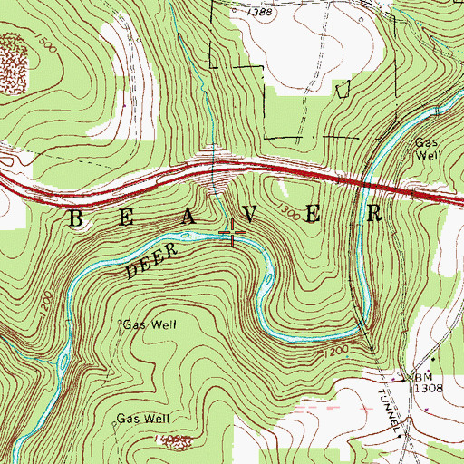 Topographic Map of Boyd Run, PA