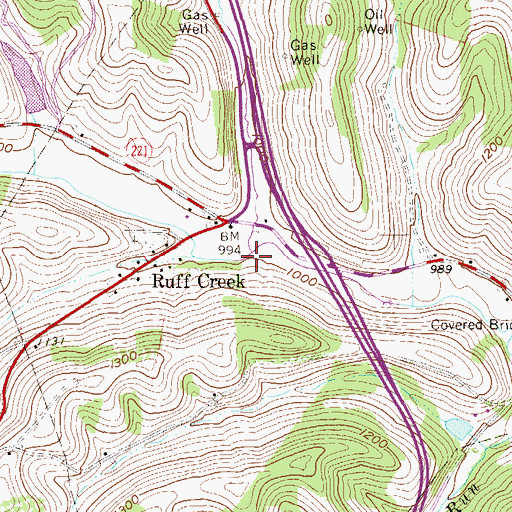 Topographic Map of Boyd Run, PA
