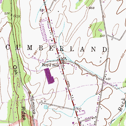 Topographic Map of Boyd School, PA