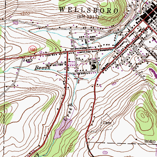 Topographic Map of Boyden Brook, PA