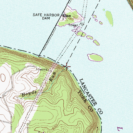 Topographic Map of Boyds Run, PA