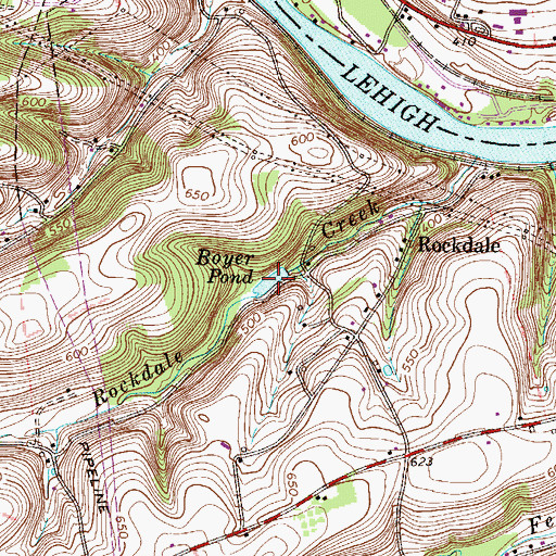 Topographic Map of Boyer Pond, PA
