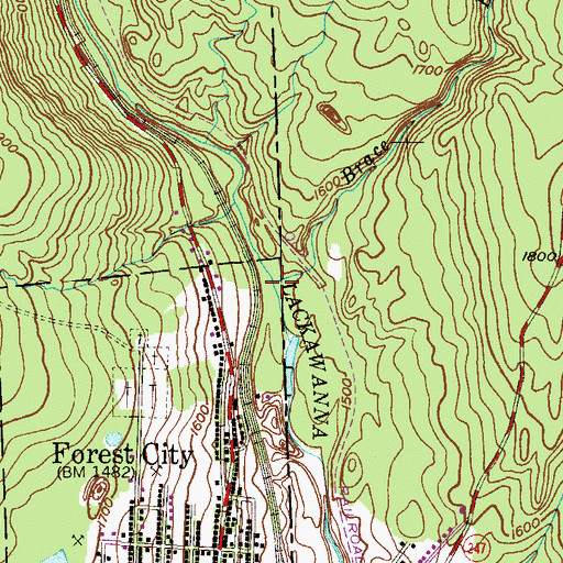 Topographic Map of Brace Brook, PA