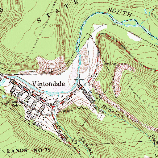 Topographic Map of Bracken Run, PA