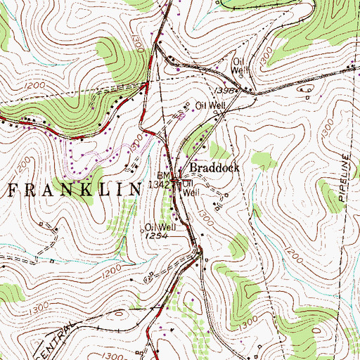Topographic Map of Braddock, PA
