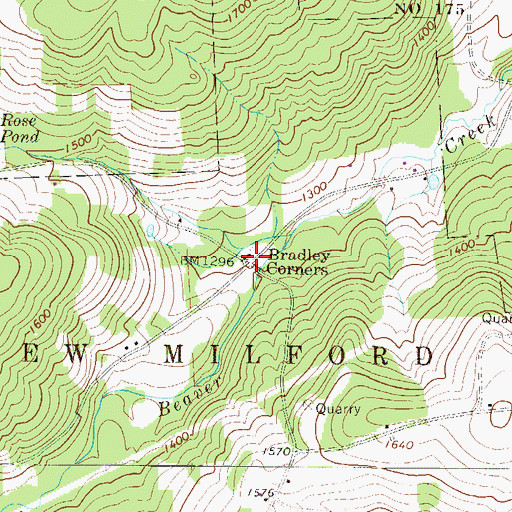 Topographic Map of Bradley Corners, PA