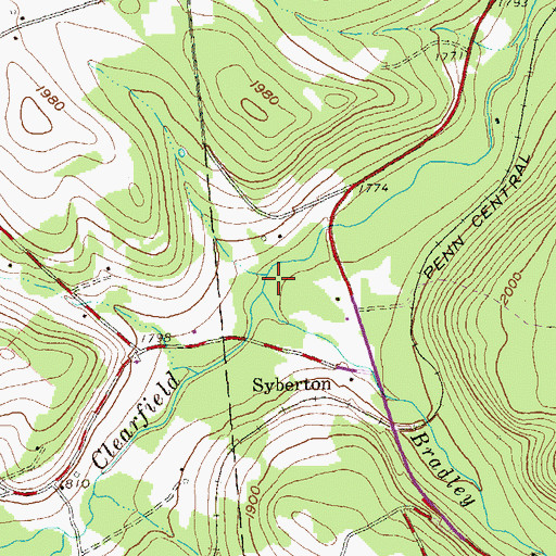 Topographic Map of Bradley Run, PA