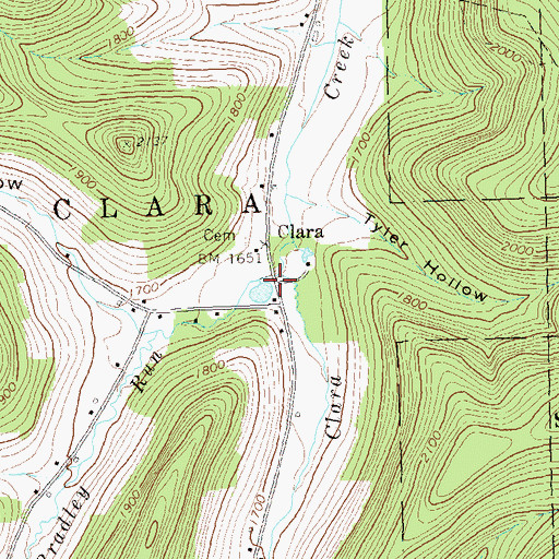 Topographic Map of Bradley Run, PA