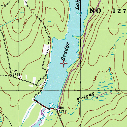 Topographic Map of Bradys Lake, PA