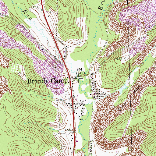 Topographic Map of Brandy Camp, PA