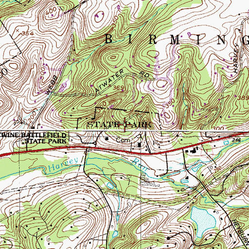 Topographic Map of Brandywine Battlefield State Park, PA