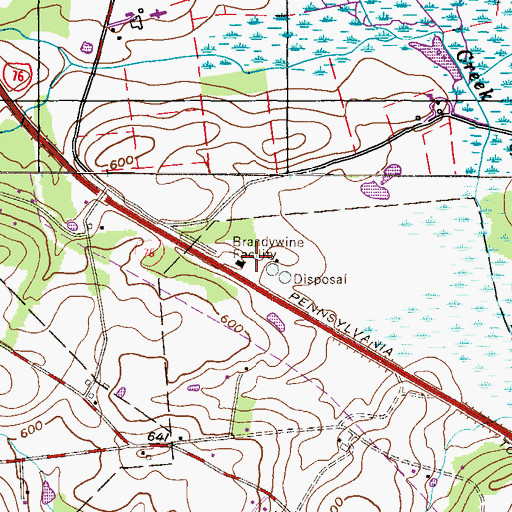 Topographic Map of Brandywine Facility, PA