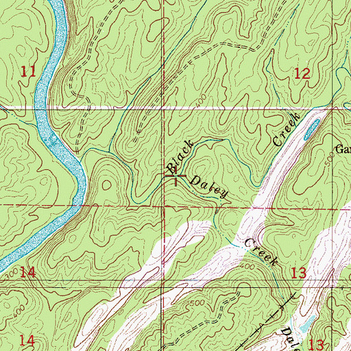 Topographic Map of Daley Creek, AL