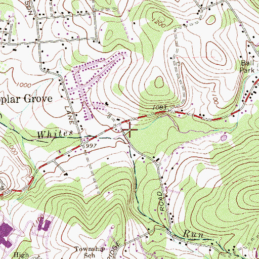 Topographic Map of Breakneck Run, PA