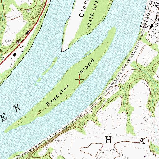 Topographic Map of Bressler Island, PA