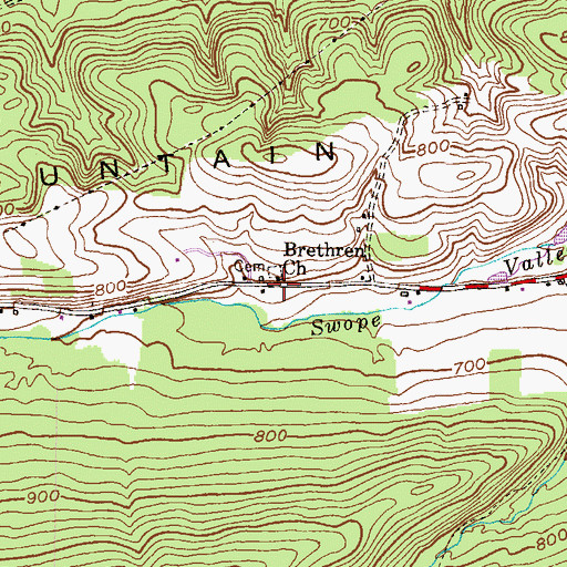Topographic Map of Brethren Church, PA