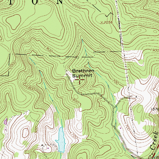 Topographic Map of Brethren Summit, PA