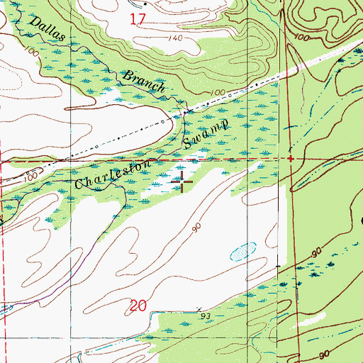 Topographic Map of Dallas Branch, AL