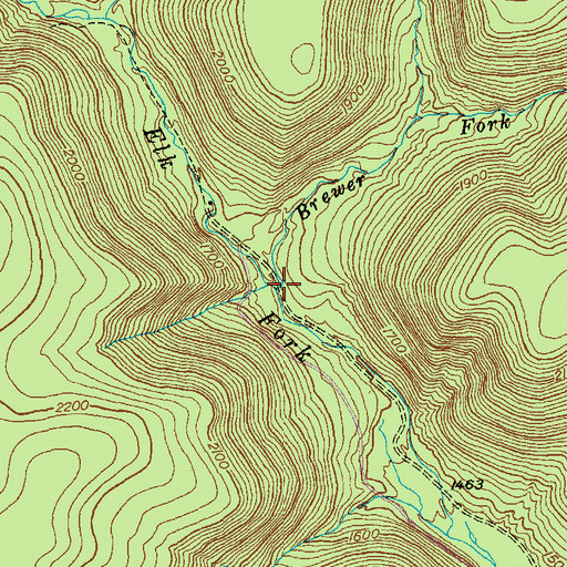 Topographic Map of Brewer Fork, PA