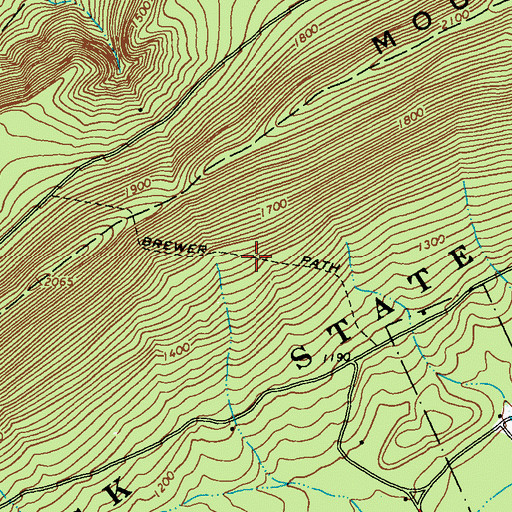 Topographic Map of Brewer Path, PA