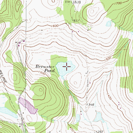 Topographic Map of Brewster Pond, PA