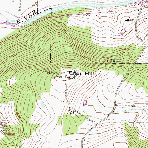Topographic Map of Briar Hill, PA