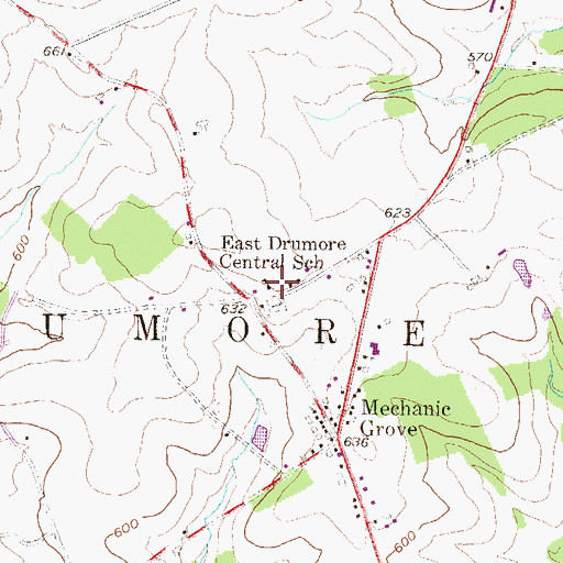 Topographic Map of Brick Hill School, PA