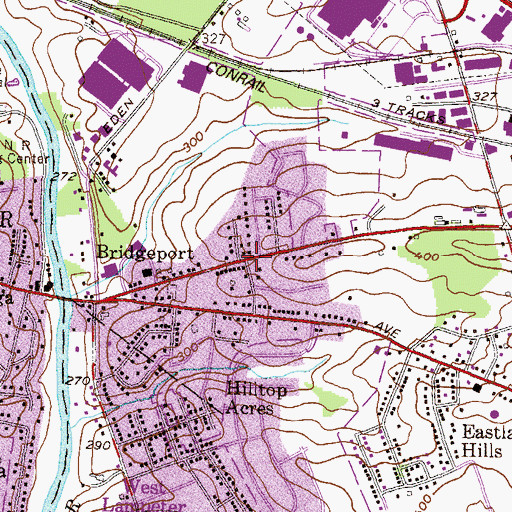 Topographic Map of Bridgeport, PA