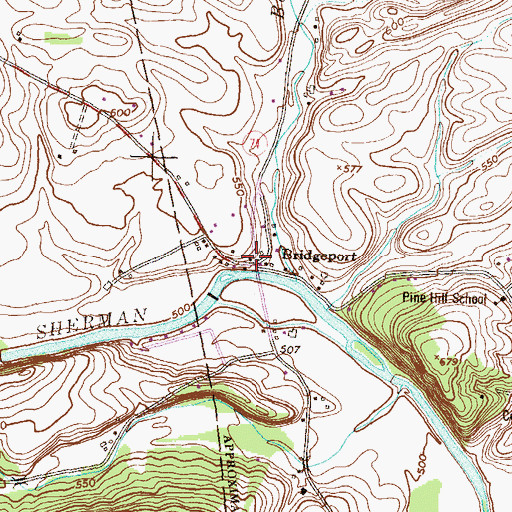 Topographic Map of Bridgeport, PA