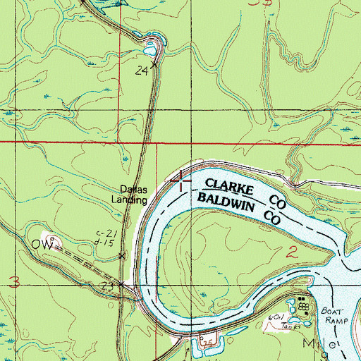 Topographic Map of Dallas Landing, AL