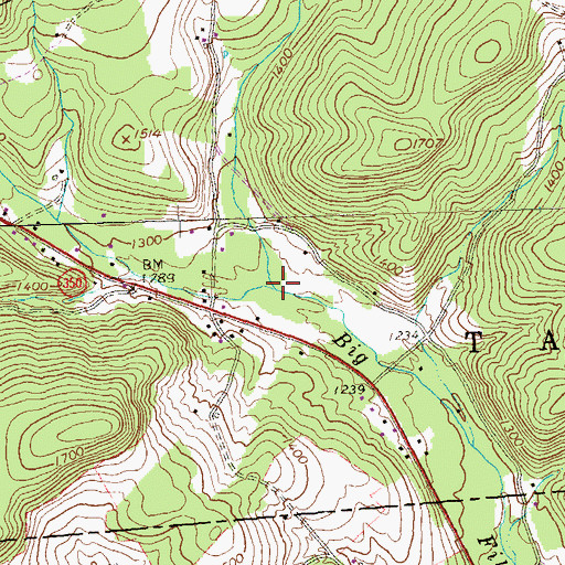 Topographic Map of Bright Run, PA