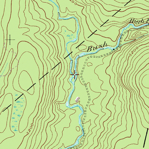 Topographic Map of Brights Creek, PA