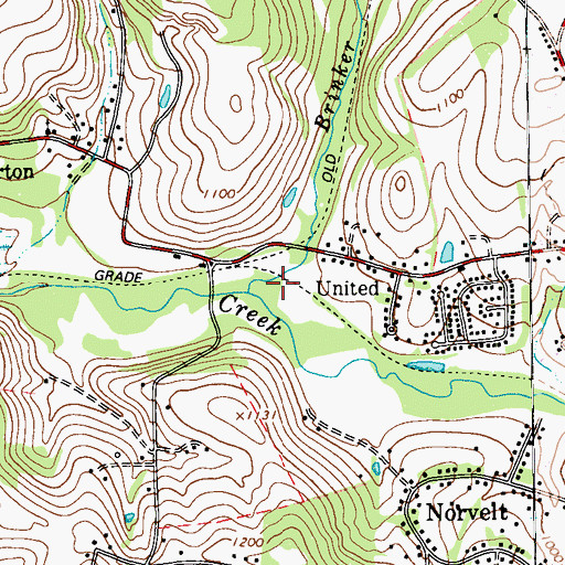 Topographic Map of Brinker Run, PA