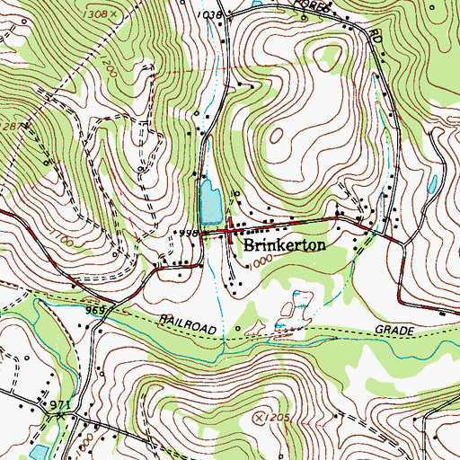 Topographic Map of Brinkerton, PA