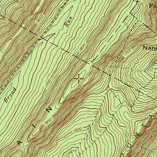 Topographic Map of Broad Mountain, PA